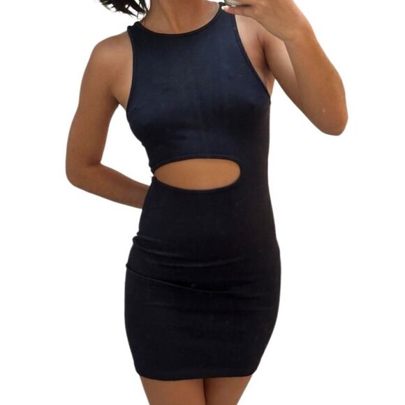 Forever 21 body con Cut Out ribbed Mini Dress size S/M - Picture 2 of 11